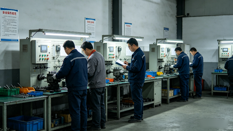 Factory values in practice scene